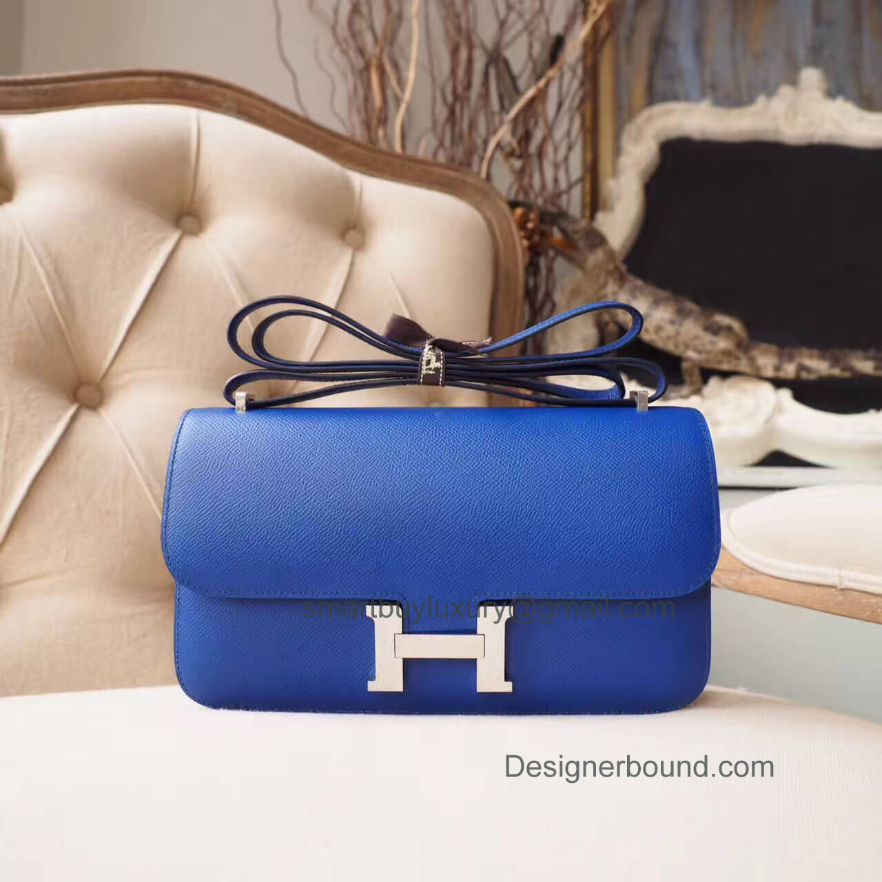 Hermes Constance Elan 25 Bag in 7t Blue Eletric Epsom PHW